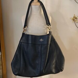 Coach Black Leather Shoulder Bag